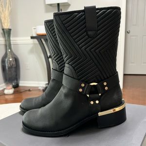 Vince Camuto Waldan Quilted Moto Boots. Blk Lthr. Sz 9.5. Like New. Worn once.